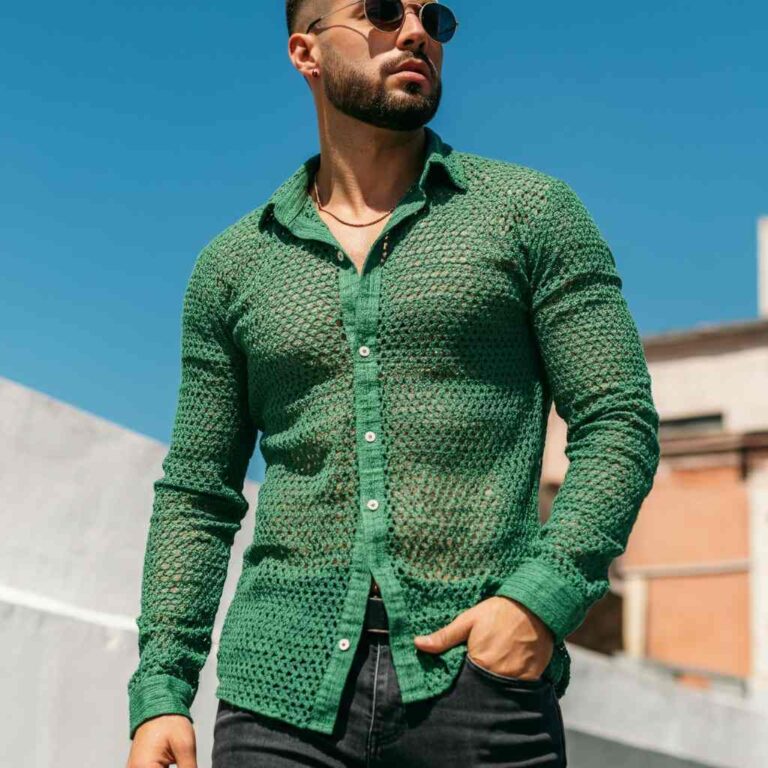 Crochet Green Shirts for Men Are Redefining Summer Style