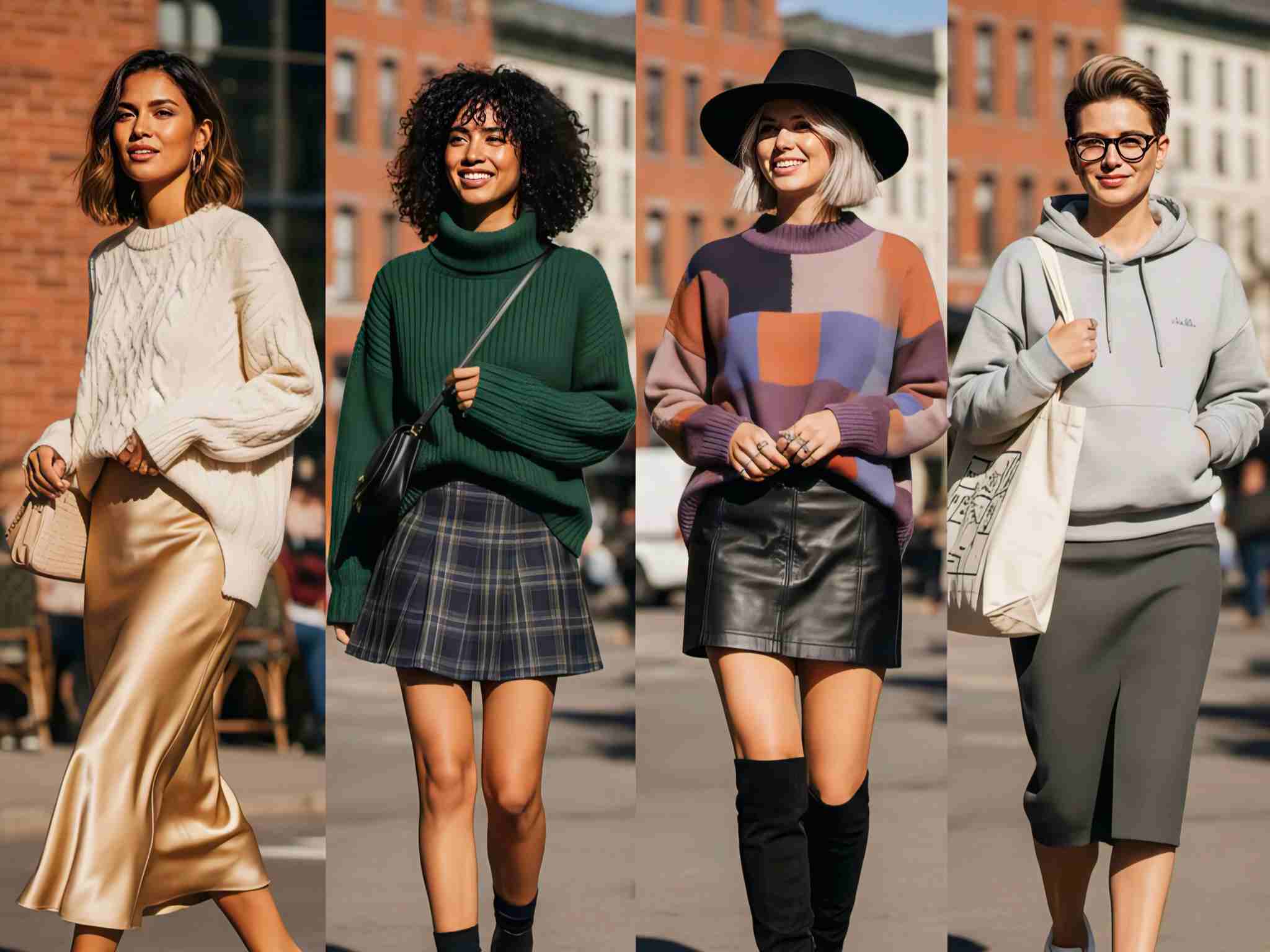 How to Style Oversized Sweaters with Skirts