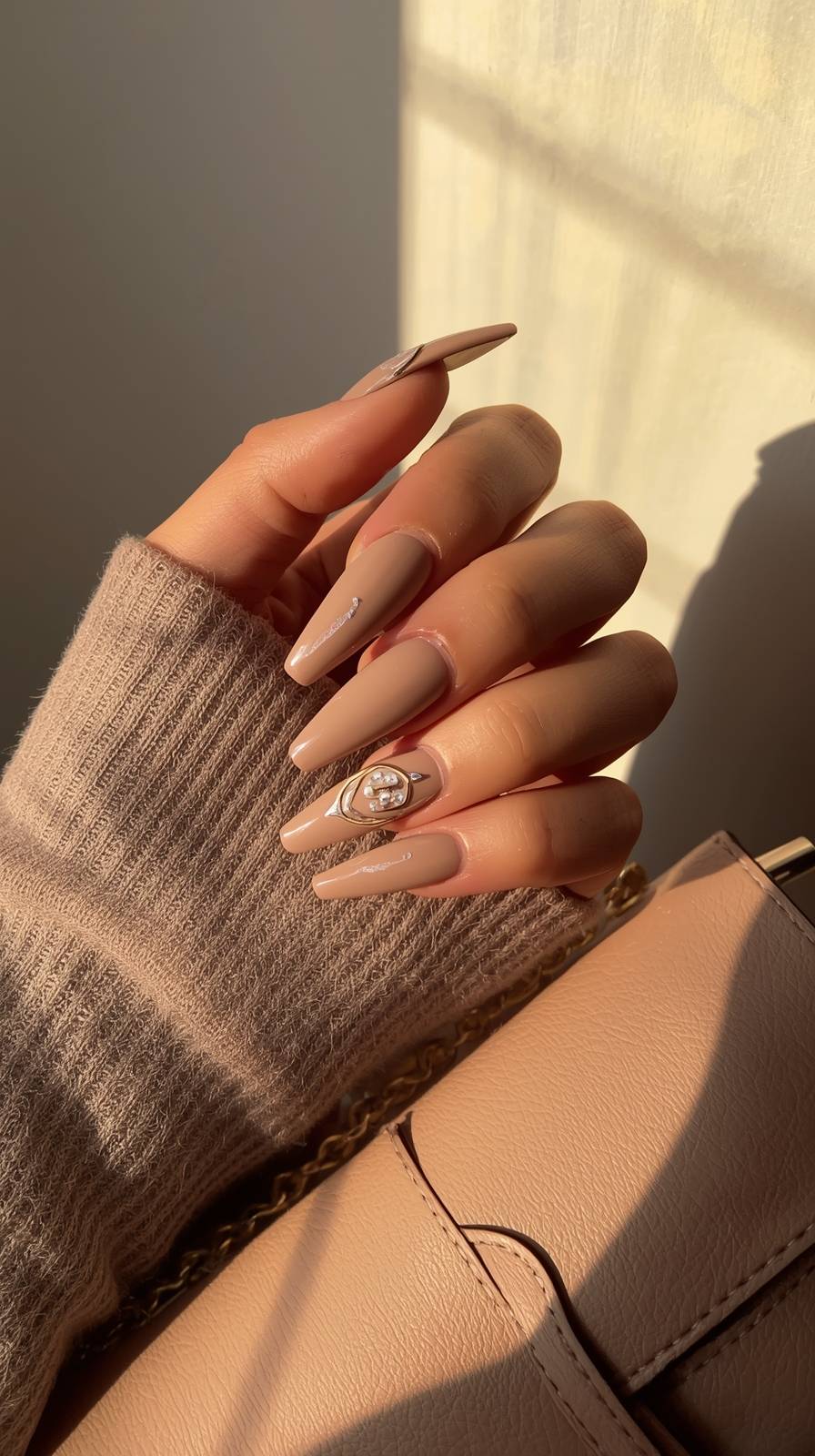 Taupe Beige Chic Nail Designs