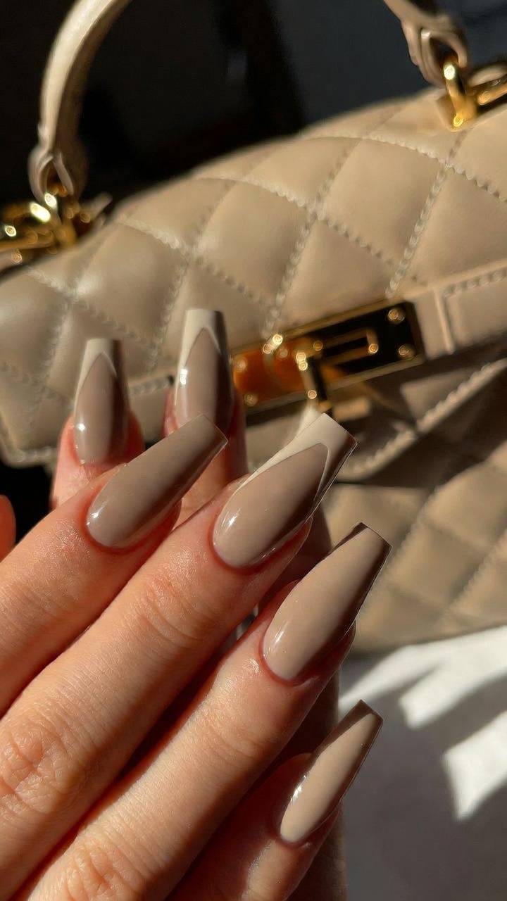 Taupe Beige Chic Nail Designs