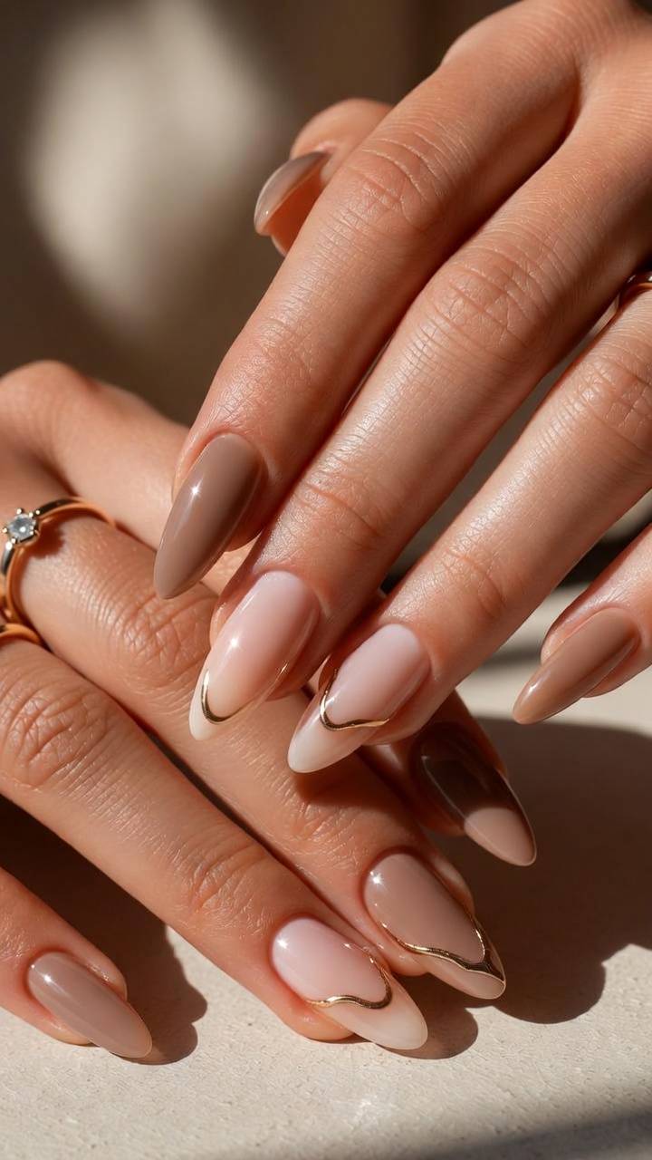 Taupe Beige Chic Nail Designs
