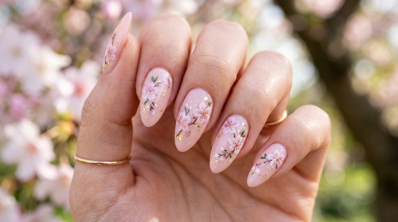 Cherry Blossom Nails