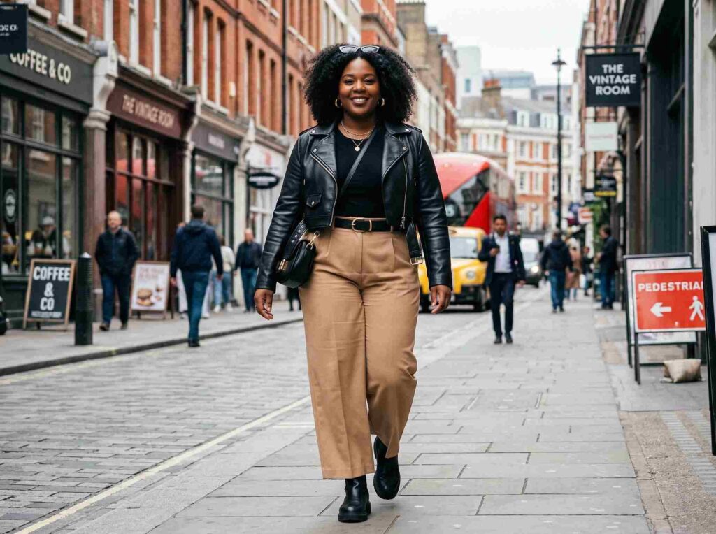 Cropped Jacket with High-Waist Trousers