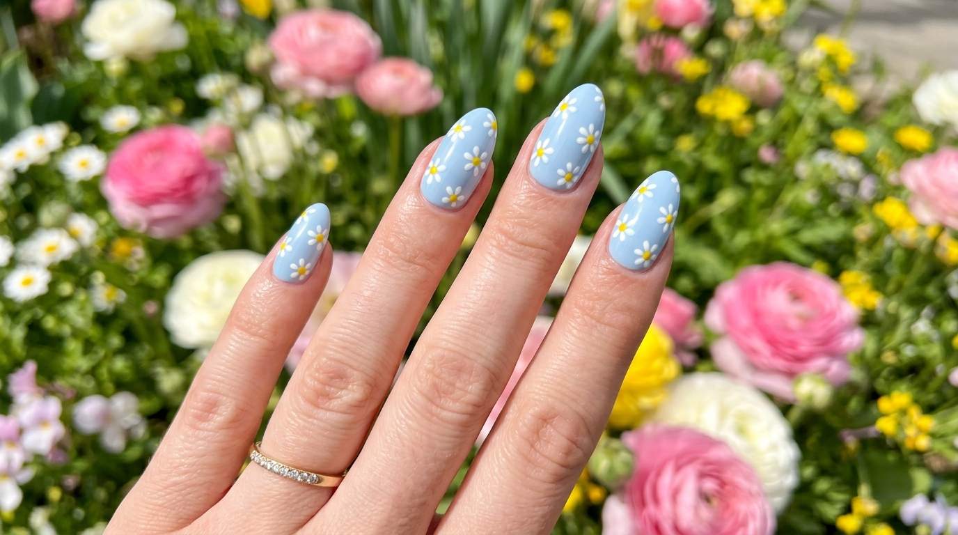 Daisy Flower Nails