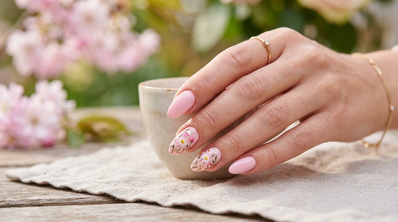 Floral Accent Nails