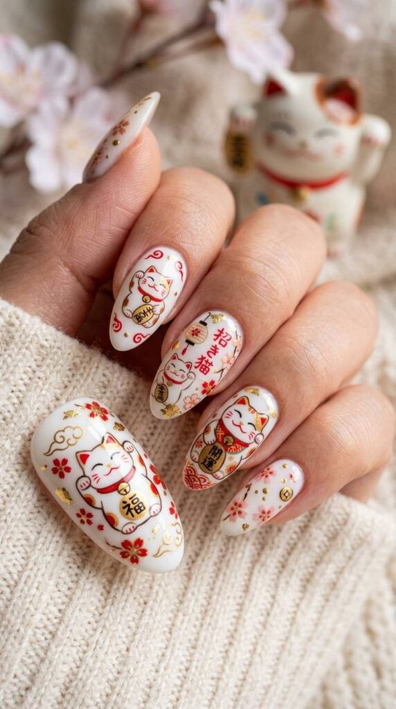 Maneki Neko nails Japanese design