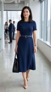 Midi Dress with a Belt