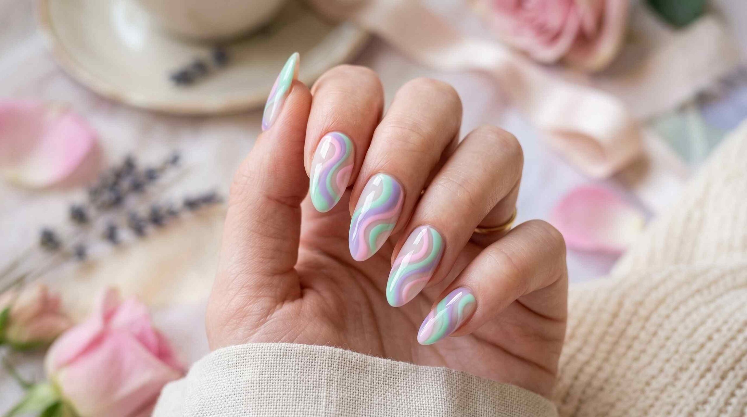 Pastel Swirl Nails